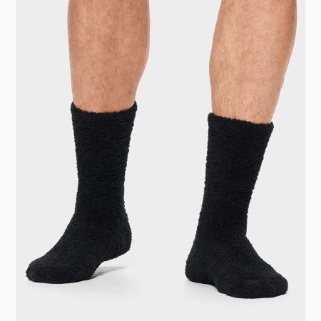 UGG Fincher Ultra Cozy Crew Black Socks for Men (GJEY25386)